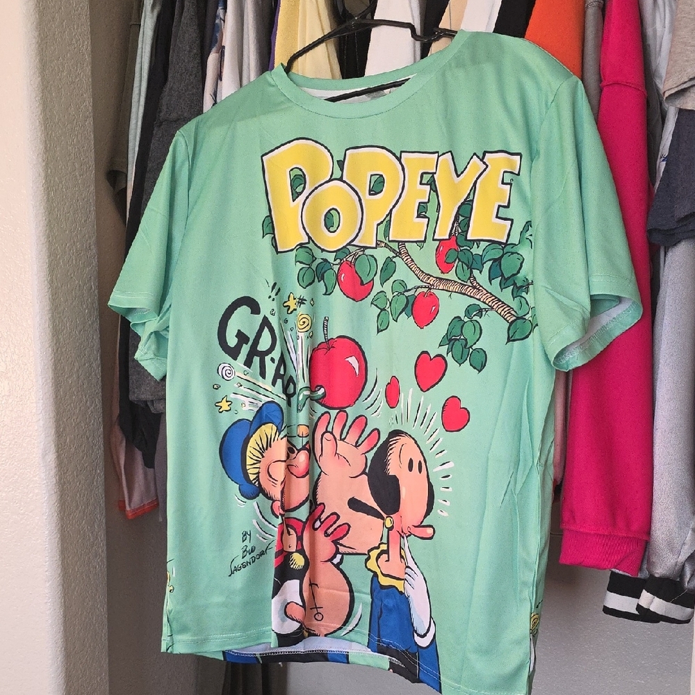 Popeye Kids Green Graphic T-Shirt